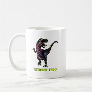 Mug Dinosaure Vélociraptor Art Coloré Arc-en-Ciel