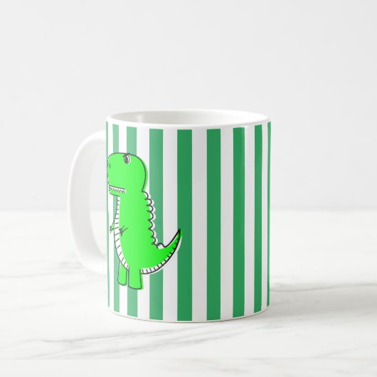 Mug Dinosaure Vert Blancs Vert (Devant gauche)