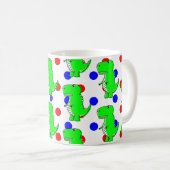 Mug Dinosaure Vert bleu Polka Motif (Devant droit)