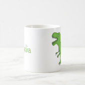 Mug Dinosaure vert de T-Rex+Personnalisez le nom de (Centre)