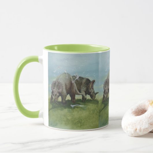 Mug Dinosaures Anciens, Centrosaurus Paissant dans une (Avec donut)