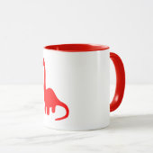 Mug Dinosaures | Brontosaurus à long cou rouge mou (Devant droit)