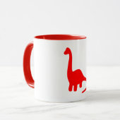 Mug Dinosaures | Brontosaurus à long cou rouge mou (Devant gauche)