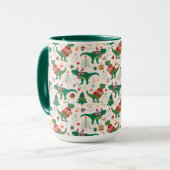 Mug Dinosaures dans Sweaters Motif de Noël (Devant gauche)