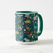 Mug Dinosaures festifs Motif de Noël (Devant droit)