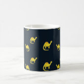 Mug Dinosaures jaunes mignons motif sur bleu (Centre)