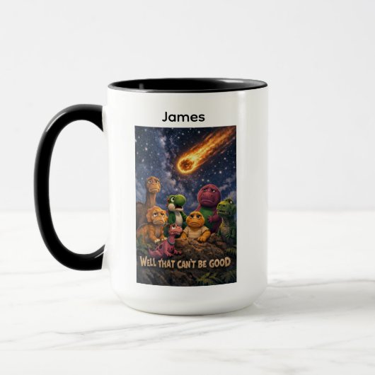 Mug Dinosaures regardant le météore entrant (Gauche)