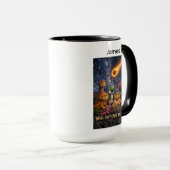 Mug Dinosaures regardant le météore entrant (Devant droit)