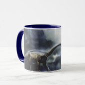 Mug Dinosaures Vintage, Barapasaurus avec Nuages d'Ora (Devant gauche)