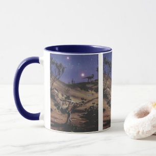 Mug Dinosaures Vintage, Dilophosaurus sur une Nuit Éto