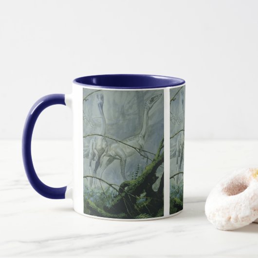 Mug Dinosaures vintages, Megapnosaurus alias Syntarsus (Avec donut)