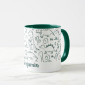 Mug Dinosaurs Boy Name Dino Cute Jungle Green (Devant droit)