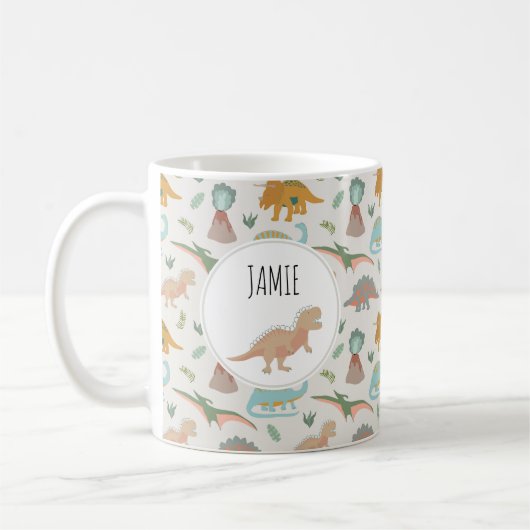 Mug Dinosaurs Kids Boho Dinosaur Custom Name (Gauche)