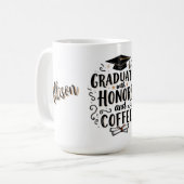 Mug Diplômé avec honneur et café (Devant gauche)