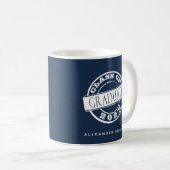 Mug Diplômé bleu de la marine moderne (Devant droit)
