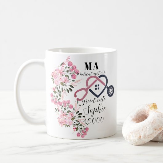 Mug Diplômé d'assistants médicaux personnalisés (Avec donut)