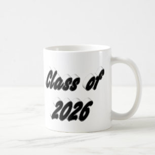 Mug Diplômé de 2026 typographie noire graduation