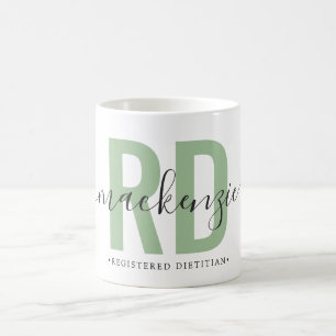 Mug Diplôme de diététiste agréé RD personnalisé
