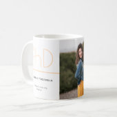 Mug Diplôme de doctorat Crème blanche Gris Photo (Devant gauche)