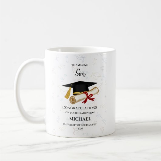 Mug Diplômé de Fils Incroyable Personnalisé (Gauche)