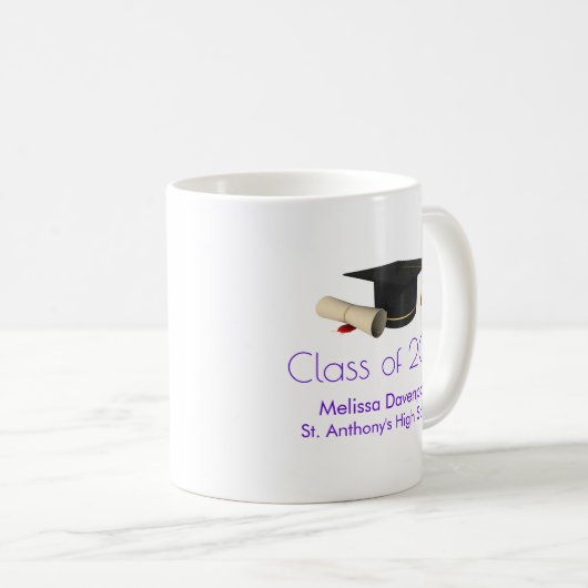 Mug Diplôme de fin d'études et diplôme en classe viole (Devant droit)