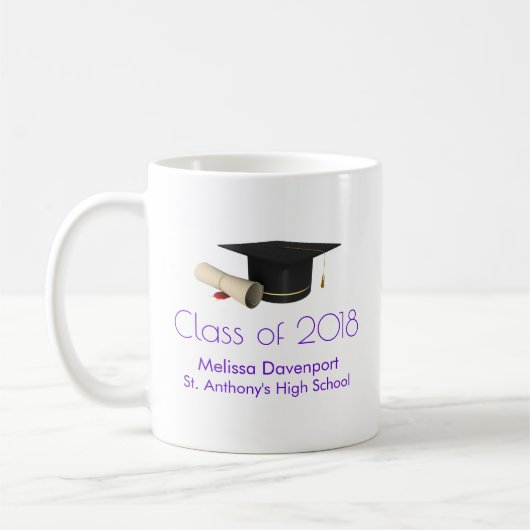 Mug Diplôme de fin d'études et diplôme en classe viole (Gauche)