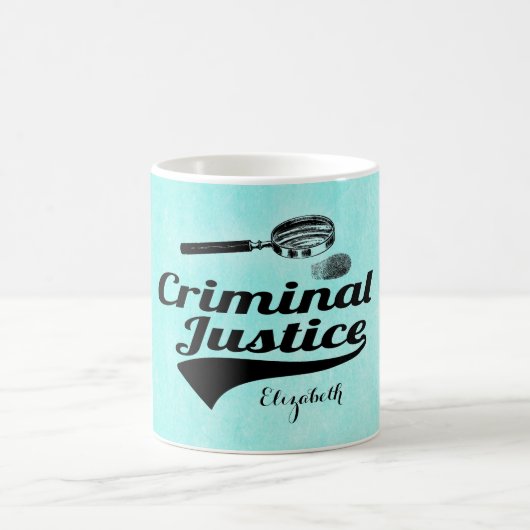 Mug Diplômé de justice de Criiminal de monogramme (Centre)