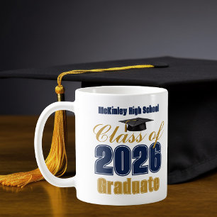Mug Diplômé de la promotion 2026 bleu marine or