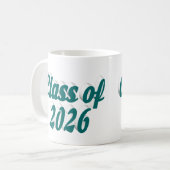 Mug Diplômé de la promotion 2026 texte vert (Devant gauche)