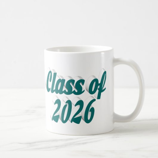 Mug Diplômé de la promotion 2026 texte vert (Droite)