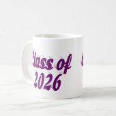 Mug Diplômé de la promotion 2026 texte violet (Devant gauche)