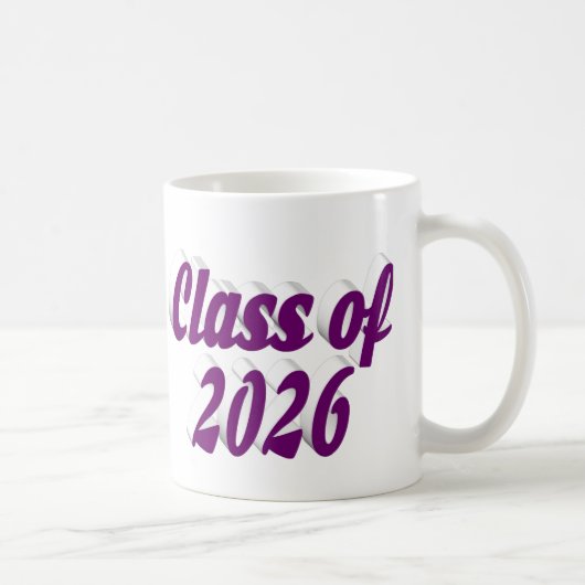 Mug Diplômé de la promotion 2026 texte violet (Droite)