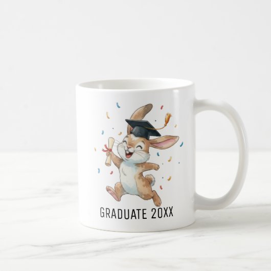 Mug Diplômé de Lapin Personnalisé (Droite)