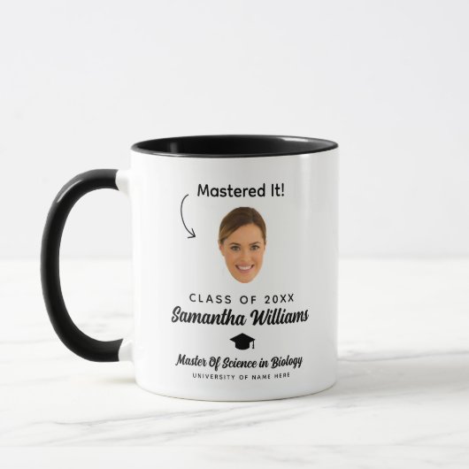 Mug Diplôme de Master sur mesure Photo Maîtrise de la (Gauche)