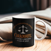 Mug Diplôme d'études de droit sur mesure Orange Noir