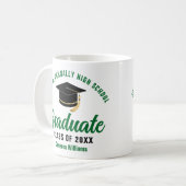 Mug Diplômé du lycée vert sur mesure 2023 (Devant gauche)