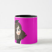 Mug DIPLÔMÉ en caricature Cadeau Yeux Brown cheveux (Centre)