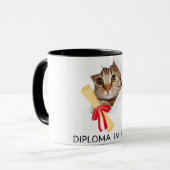 Mug Diplôme en Cat de fin d'année mou à main (Devant gauche)