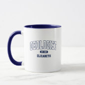 Mug Diplômé en géologie avec nom (Gauche)