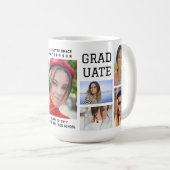 Mug Diplômé en multi-photo de script moderne (Devant droit)