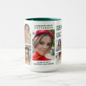 Mug Diplômé en multi-photo de script moderne (Centre)