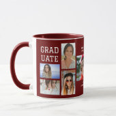 Mug Diplômé en multi-photo de script moderne (Gauche)