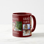 Mug Diplômé en multi-photo de script moderne (Devant droit)