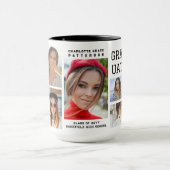 Mug Diplômé en multi-photo de script moderne (Centre)