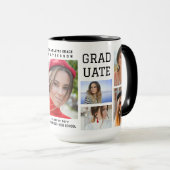 Mug Diplômé en multi-photo de script moderne (Devant droit)