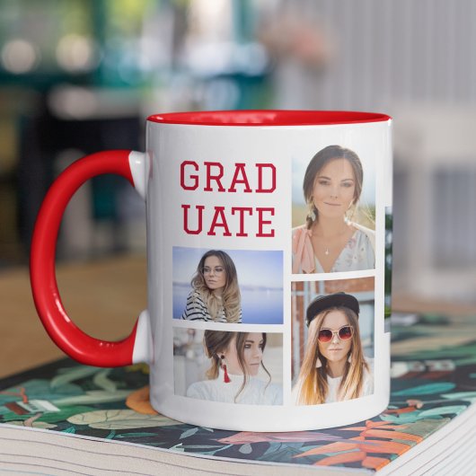 Mug Diplômé en multi-photo de script moderne