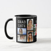 Mug Diplômé en multi-photo de script moderne (Gauche)