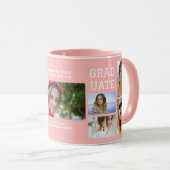 Mug Diplômé en multi-photo de script moderne (Devant droit)