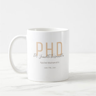Mug Diplômé Garder Neutres Nom Brown Diplôme PhD
