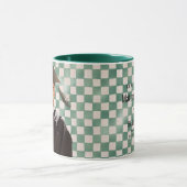 Mug Diplôme hommes photo personnalisée à carreaux vert (Centre)